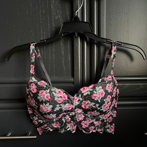 Victoria’s Secret PINK floral longline bralette crop top